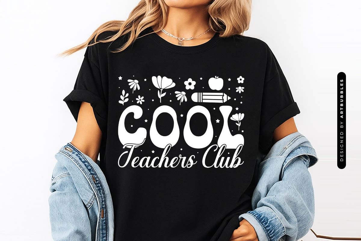 Floral Cool Teachers Club SVG Cut File Shirt Mockup Image.jpg