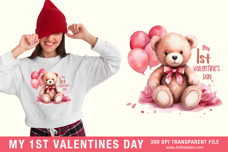 My 1st Valentine's Day, Ready to Press Sublimation Transfer preview 01.jpg