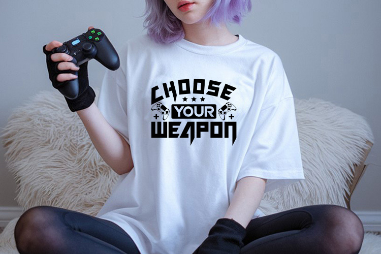 Choose Your Weapon - Gaming SVG Cut File Tee Mockup image.jpg