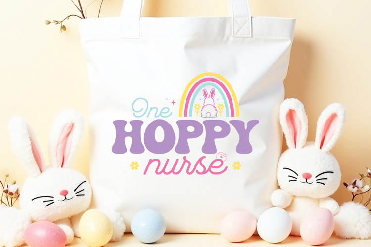 One Hoppy Nurse - Nurse Easter SVG Tote Mockup Image.jpg