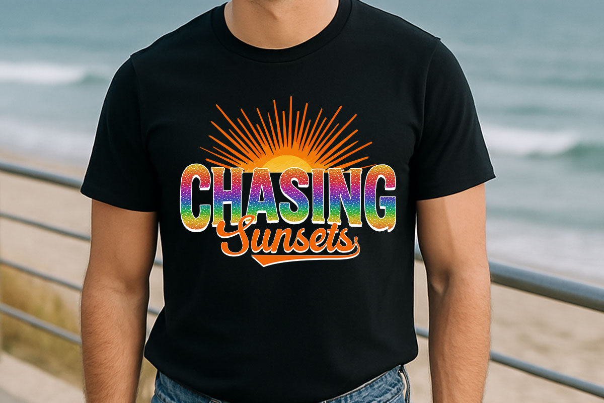 Chasing Sunsets - Summer Sublimation Design Tshirt Mockup Image.jpg