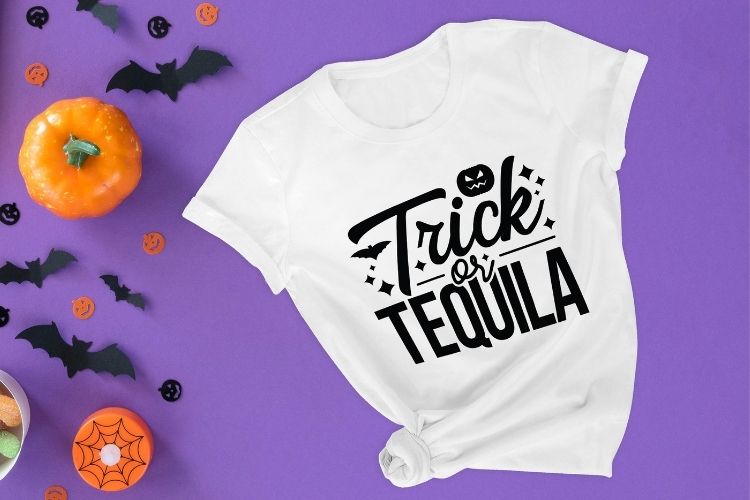 Trick or Tequila - Funny Halloween SVG T-shirt Mockup Image.jpg