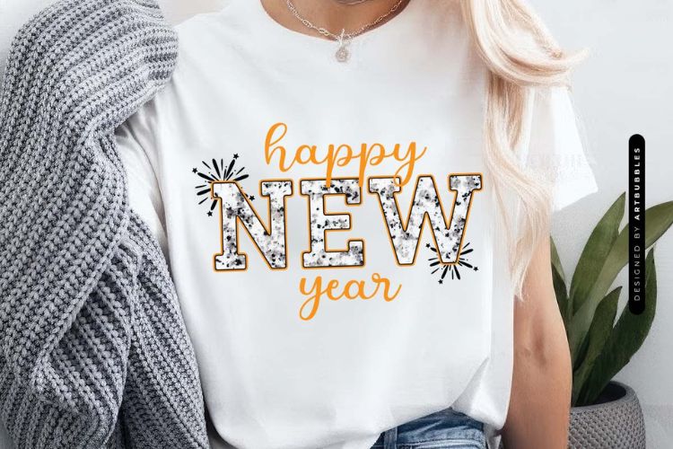 Happy New Year Sublimation Transfer