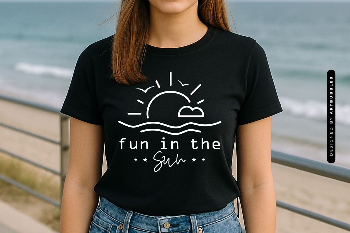 Fun in the Sun - Summer Saying SVG T-shirt Mockup Image.jpg