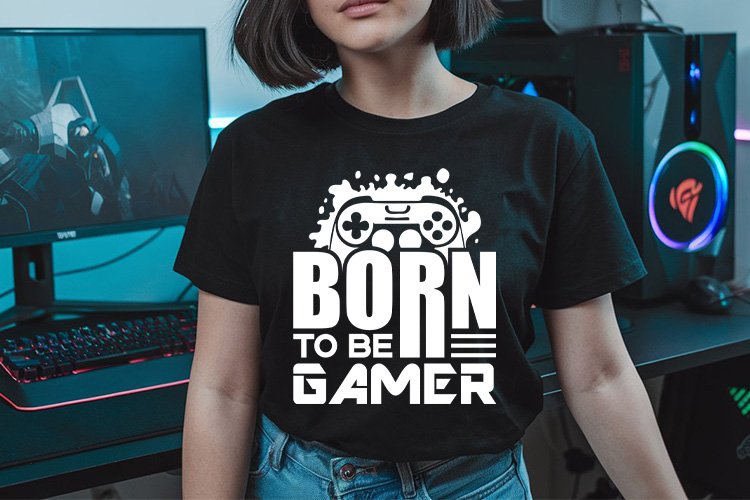 Born to be a Gamer - Gaming SVG Design Tshirt Mockup image.jpg