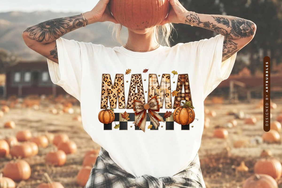 Coquette Mama Fall Sublimation PNG Shirt Mockup Image.jpg