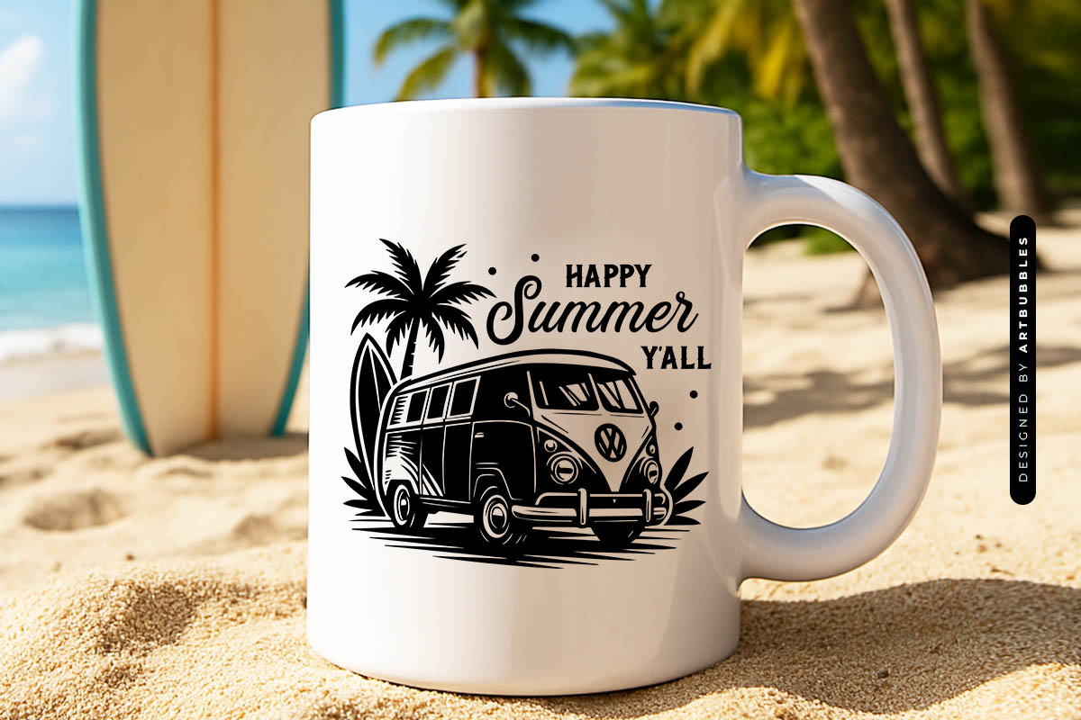 Happy Summer Y'all SVG Cut File Mug Mockup Image.jpg