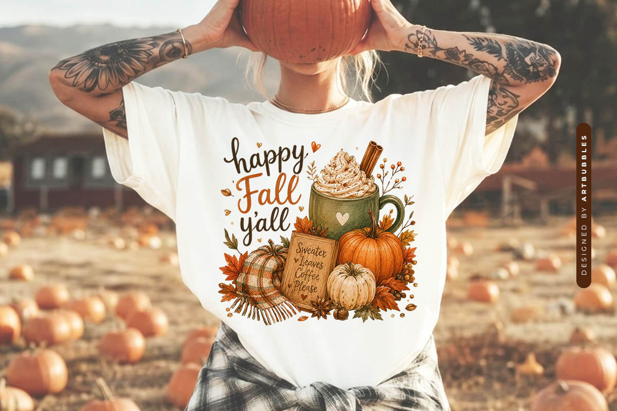 Happy Fall Y'all Sublimation PNG Image Shirt Mockup Image.jpg