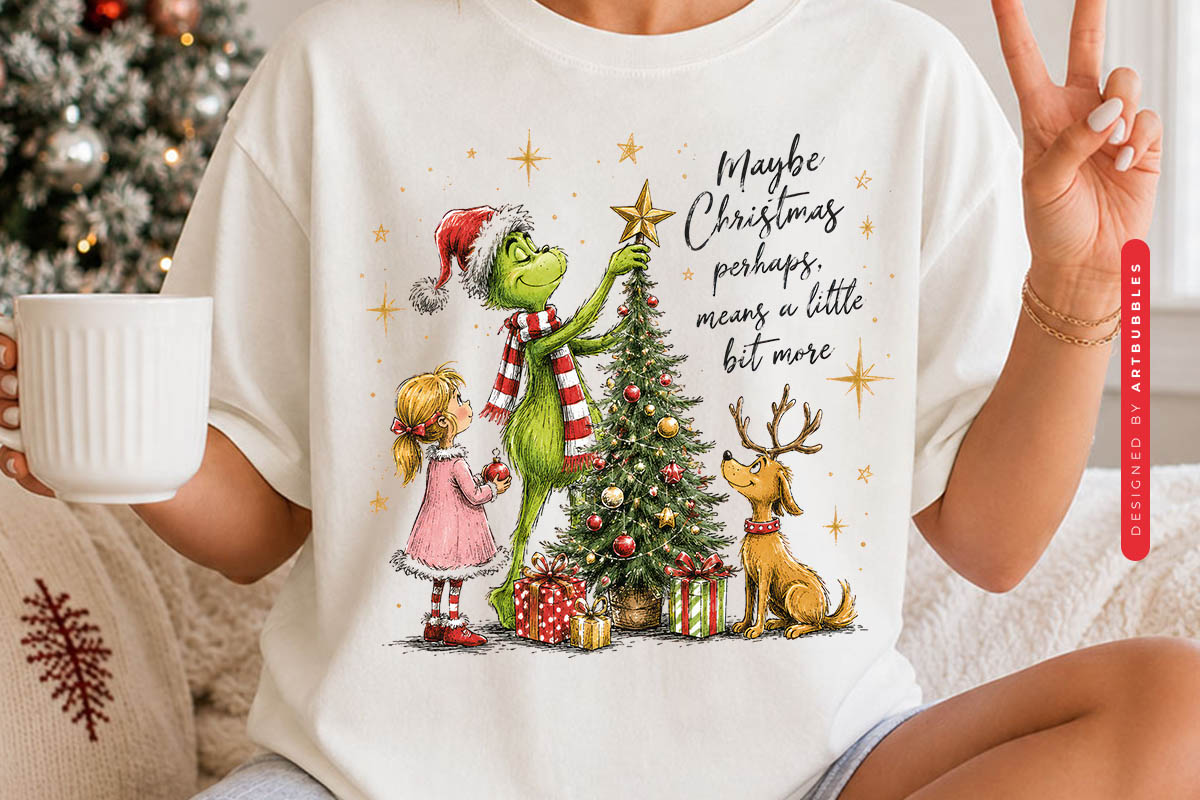 Grinch Christmas PNG Sublimation Transfer Shirt Mockup Image.jpg