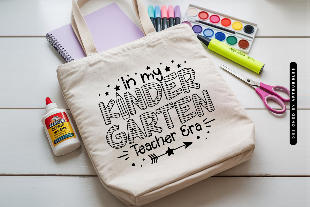 In My Kindergarten Teacher Era SVG Tote Mockup Image.jpg