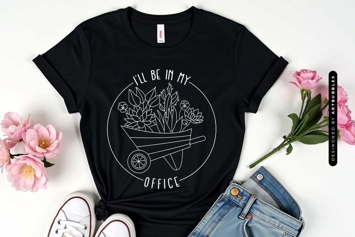 I'll be in My Office - Plant Outline SVG Shirt Mockup Image.jpg