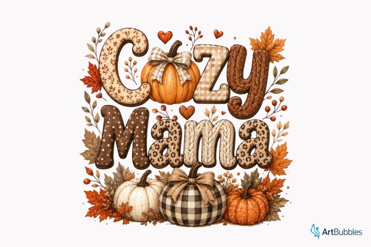 Cozy Mama - Fall PNG Sublimation Transfer
