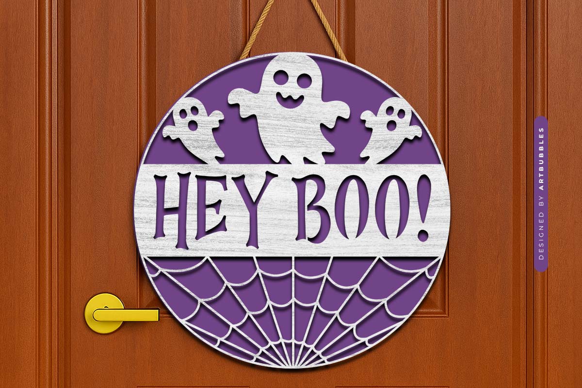 Hey Boo - Halloween Door Hanger SVG Design Image 3.jpg