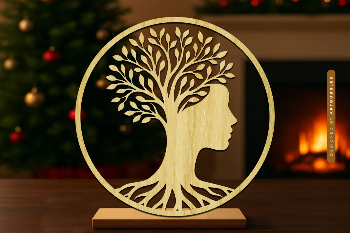 Woman Tree of Life SVG Laser Cut