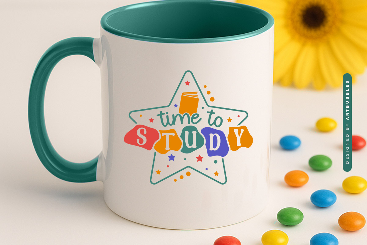 Time to Study - Back to School Vector SVG Mug Mockup Image.jpg