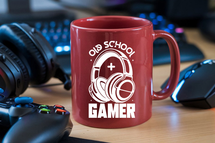 Old School Gamer SVG for Cricut & Silhouette Mug Mockup image.jpg