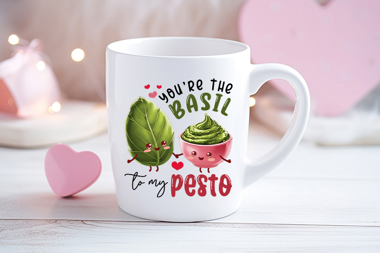 You're the Basil to My Pesto - Funny Valentines Day Food Png Mug Mockup Image.jpg