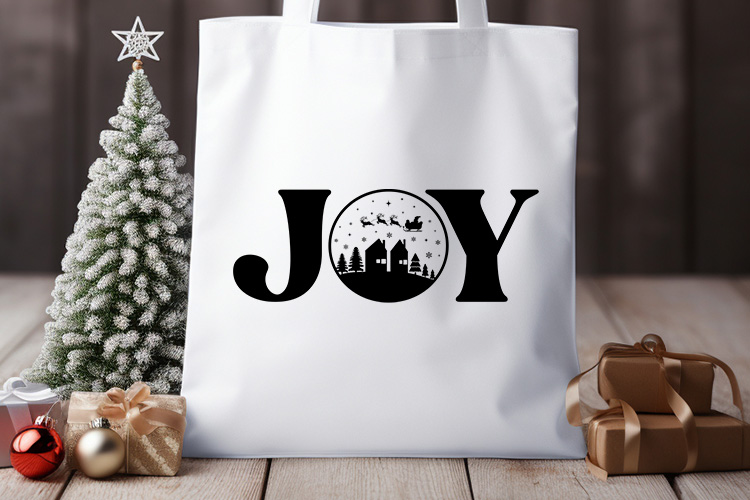Joy - Cute Christmas SVG Free Tote Bag Mockup Image.jpg