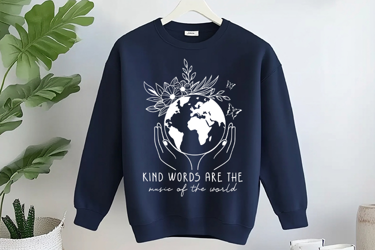 Kind Words are the Music of the World - Wildflower SVG Sweatshirt Mockup Image.jpg