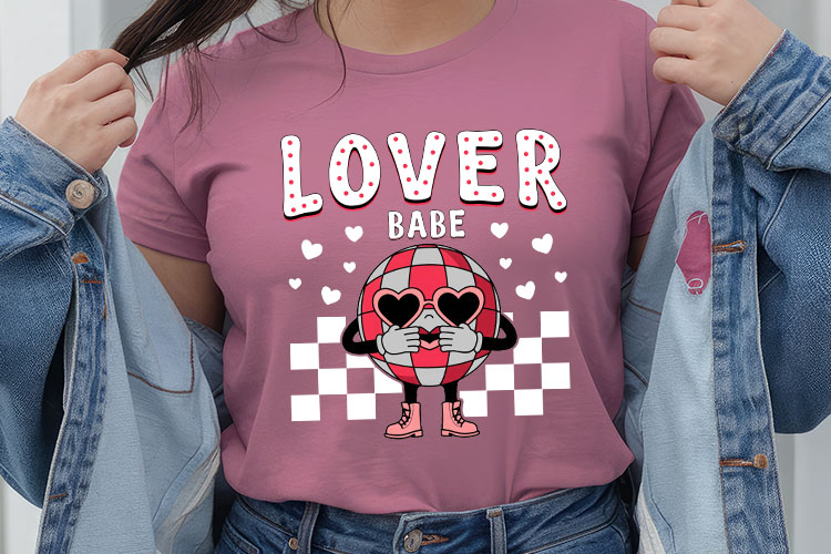 Lover Babe - Playful Retro Valentine's Day Sublimation Tshirt Mockup Image.jpg