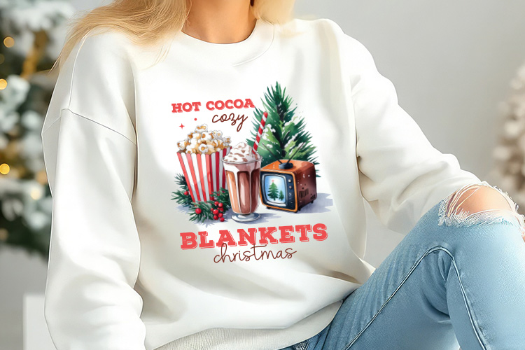 Hot Cocoa Cozy Blankets Christmas Movies, Winter Sublimation Sweatshirt Mockup Image.jpg