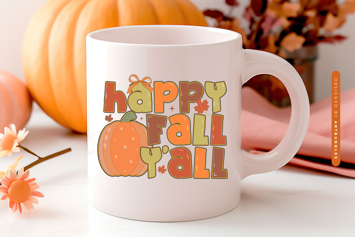 Preppy Happy Fall Y'all Coquette Sublimation Mug Mockup Image.jpg