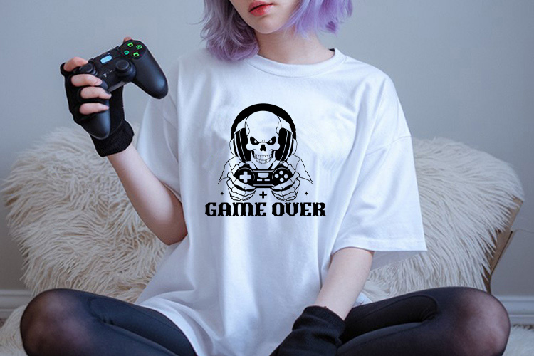 Game Over SVG for Cricut and Silhouette Tee Mockup Image.jpg