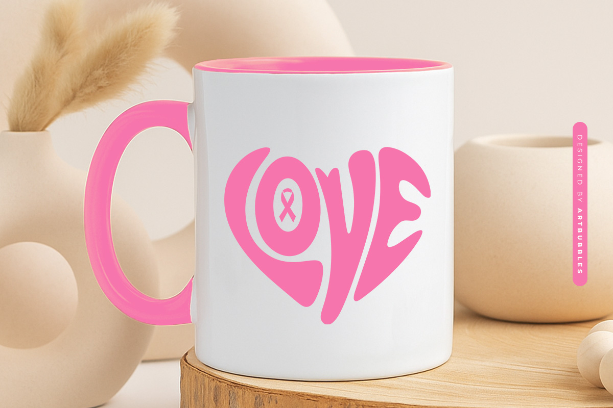 Love - Retro Breast Cancer Awareness SVG Mug Mockup Image.jpg