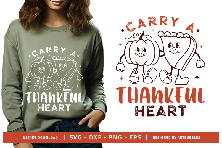 Carry a Thankful Heart - Free Thanksgiving SVG