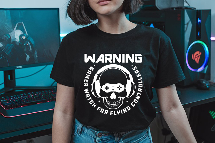 Warning Gamer Watch for Flying Controllers SVG T-shirt Mockup Image.jpg