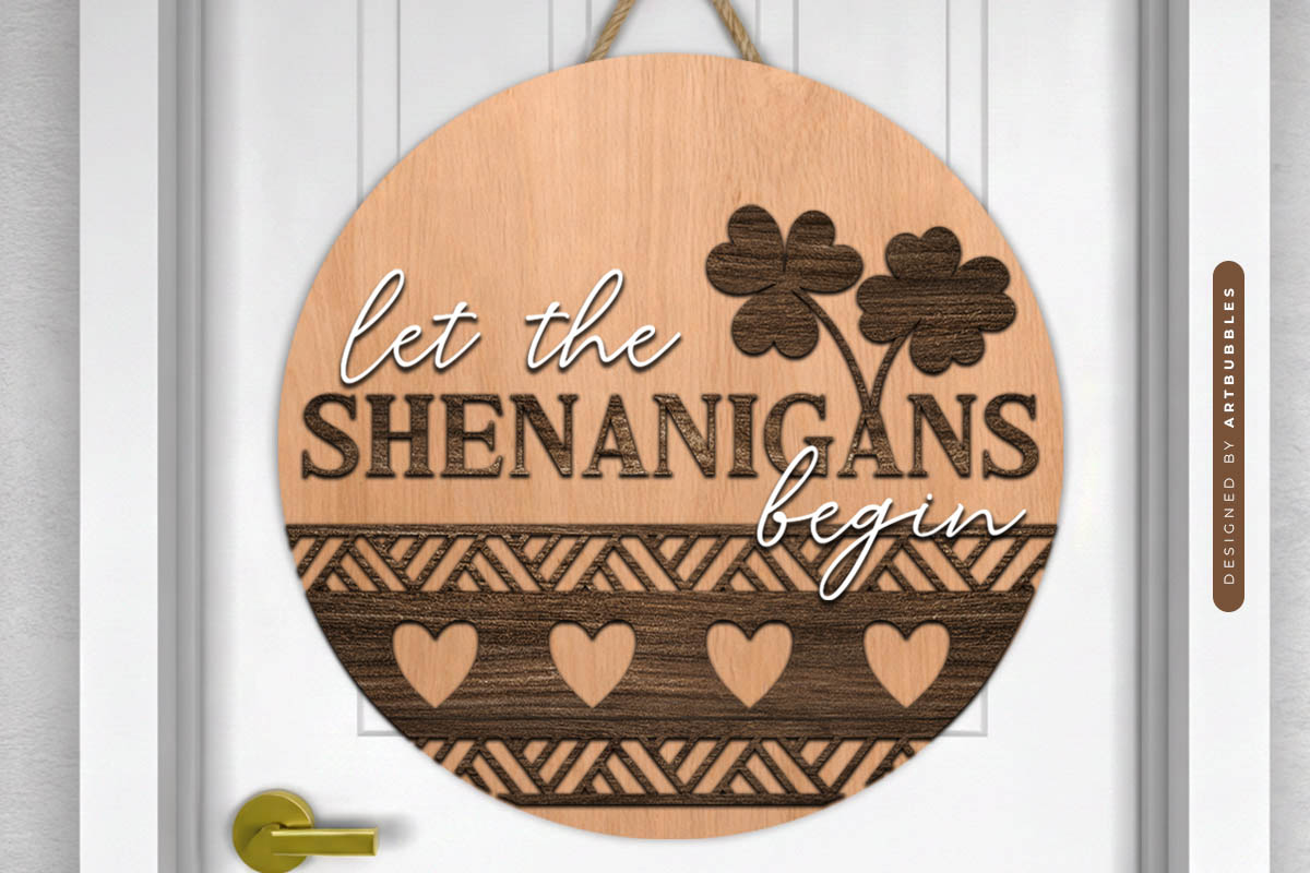 Happy St Patrick's Day Door Hanger SVG Bundle Image.jpg
