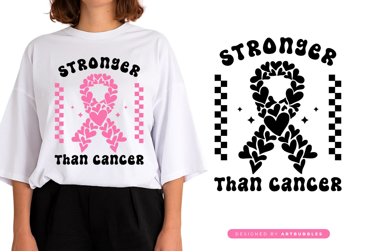 Stronger Than Cancer Retro SVG Design