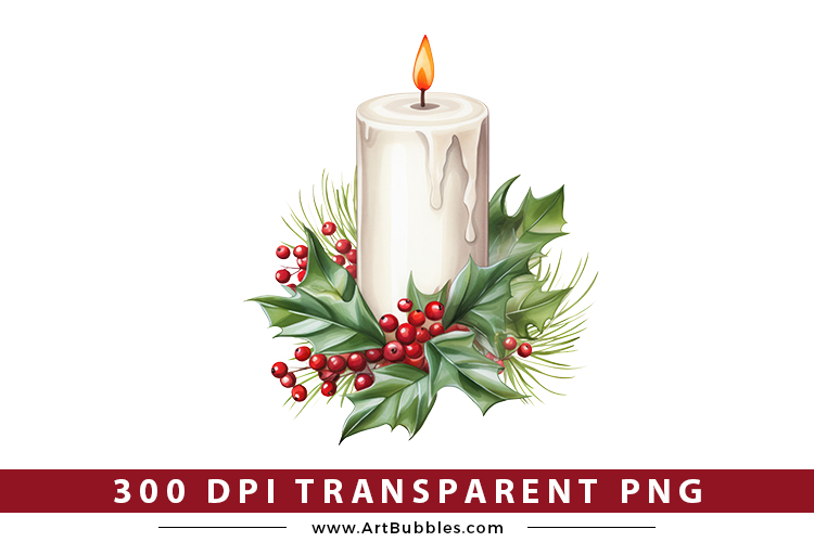 Christmas Candle Sublimation Clipart