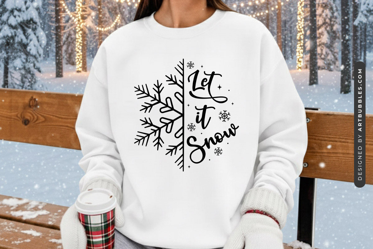 Let It Snow - Cute Winter SVG Sweatshirt Mockup image.jpg