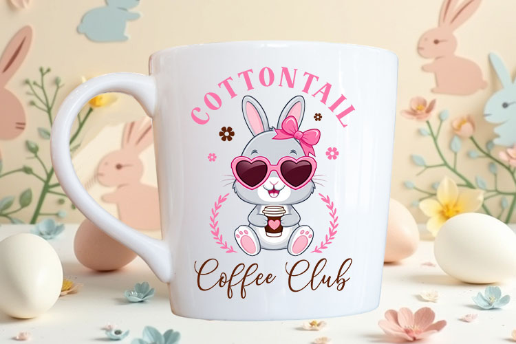 Cottontail Coffee Club - Coquette Easter Bunny PNG Mug Mockup Image.jpg