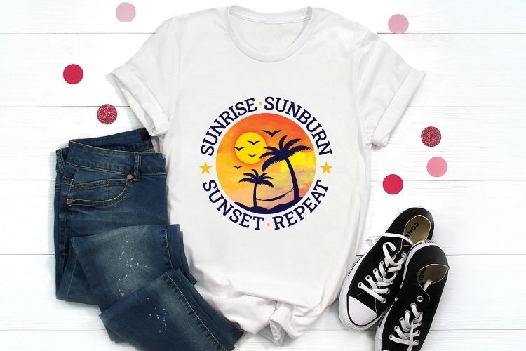 Sunrise Sunburn Sunset Repeat - PNG Summer Shirt Mockup Image.jpg