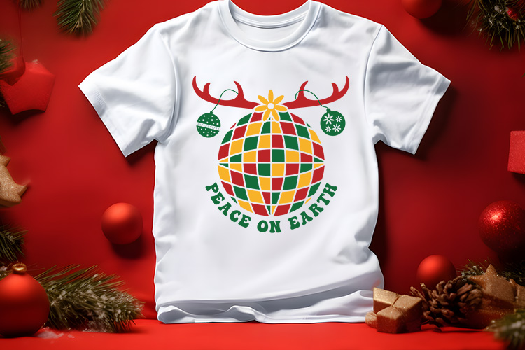 Peace On Earth - Free Christmas SVG Shirt Mockup Image.jpg