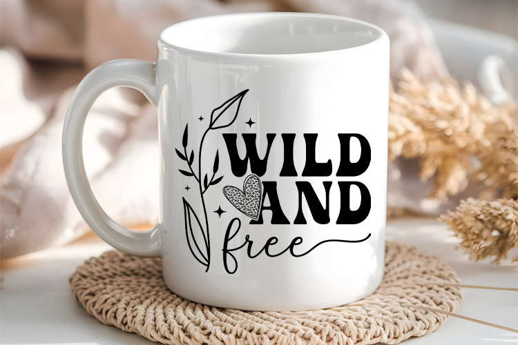 Wild And Free - Wildflower Quote SVG Design Mug Mockup Image.jpg