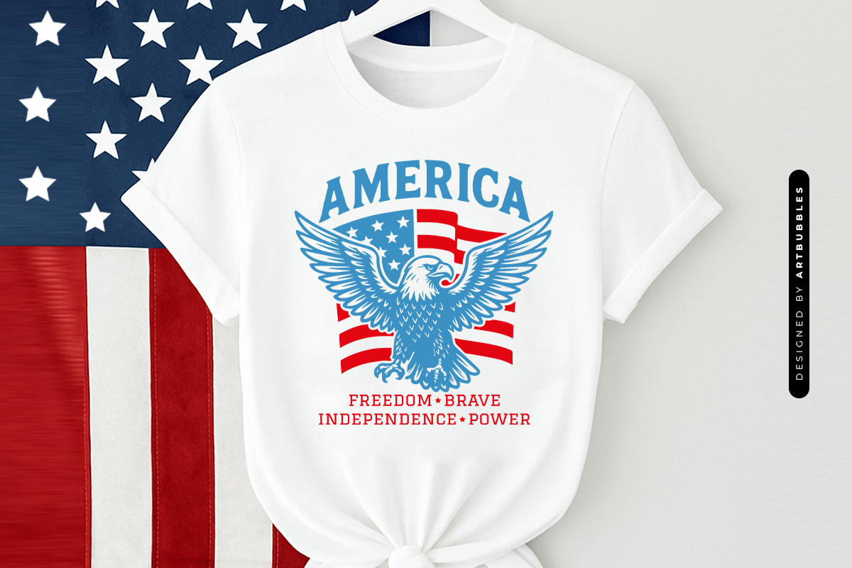 America Freedom Brave Independence Power SVG Shirt Mockup Image.jpg