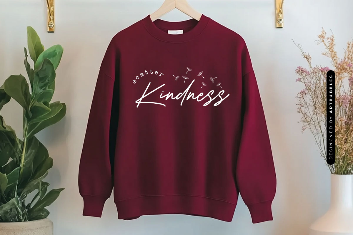 Scatter Kindness - Dandelion Seed SVG Sweatshirt Mockup image 2.jpg
