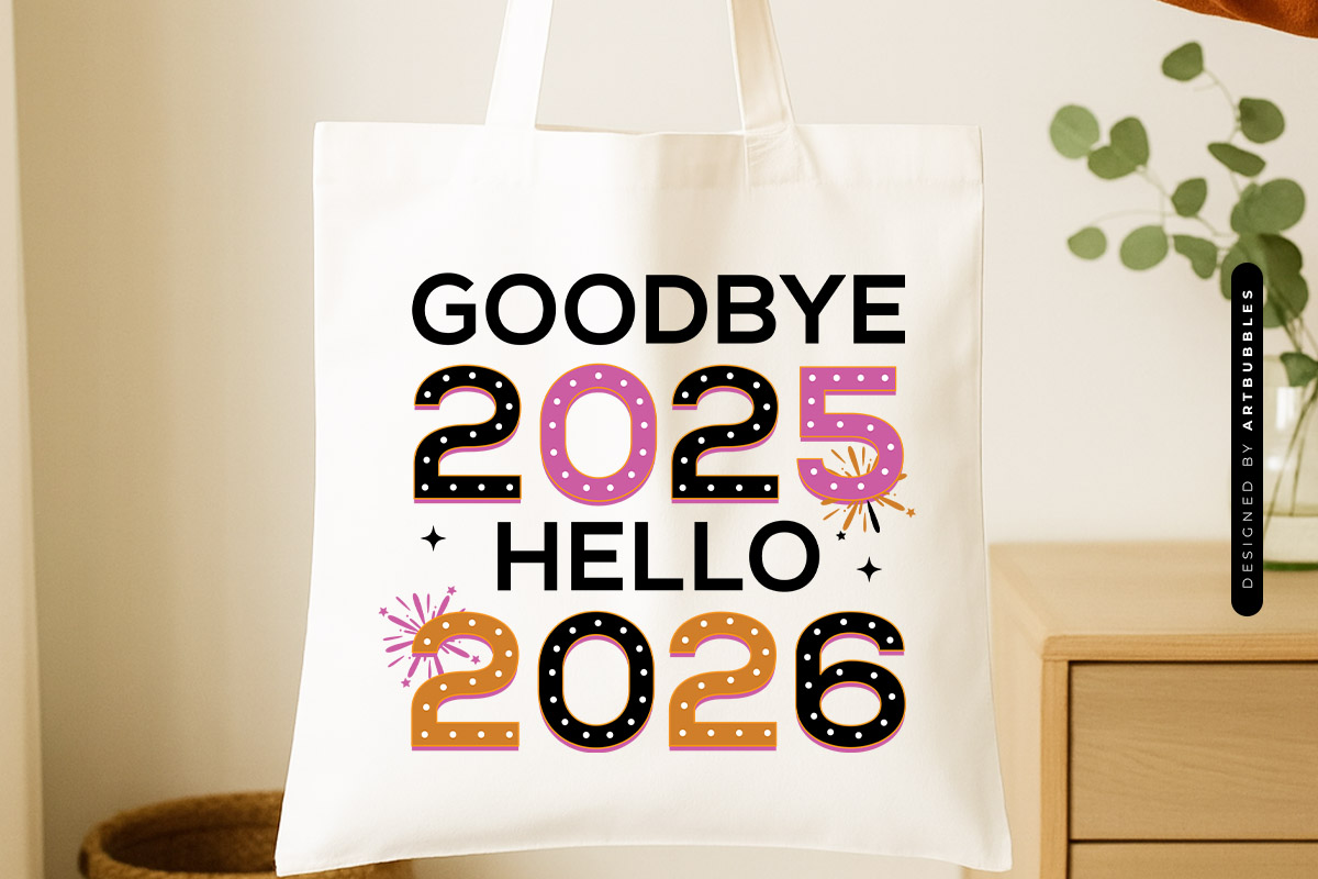 Goodbye 2025 Hello 2026 - New Year PNG Sublimation Tote Bag Mockup image.jpg