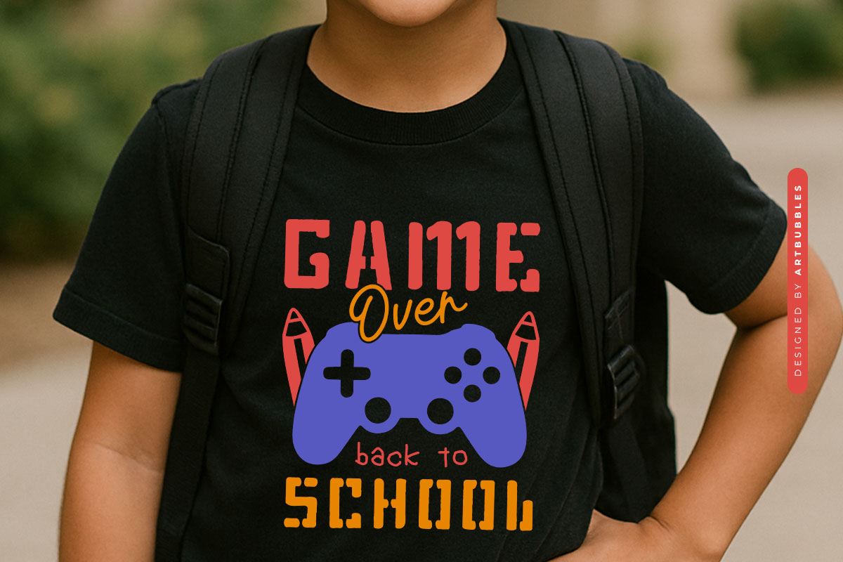 Game Over Back to School SVG Vector T-shirt Mockup Image.jpg