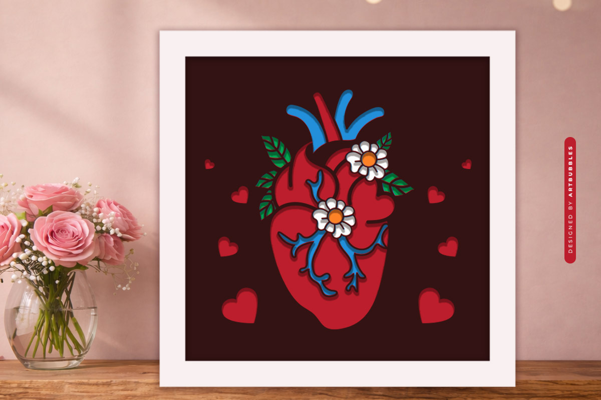 Floral Heart Valentine's Day Shadow Box SVG Image.jpg