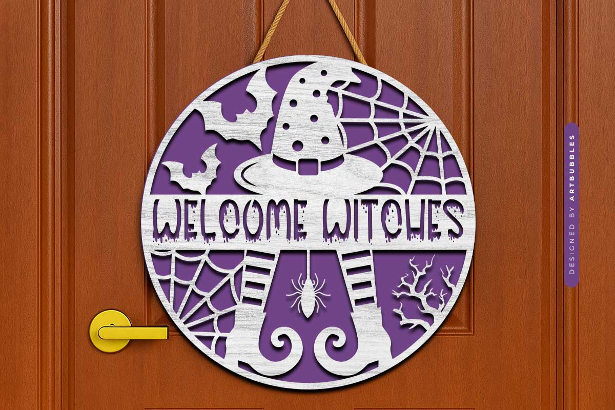 Welcome Witches - Halloween Door Hanger SVG Image 3.jpg