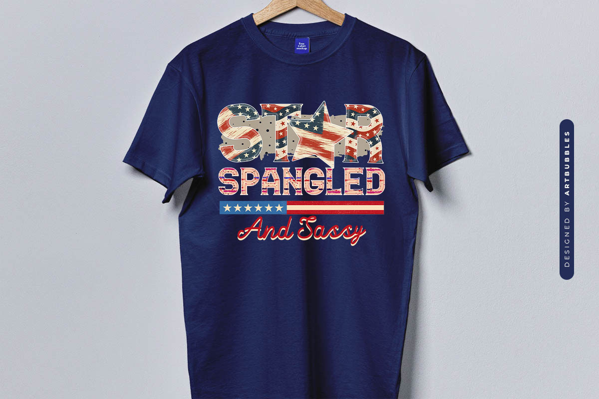 Star Spangled and Sassy - 4th of July PNG Sublimation T-shirt Mockup Image.jpg