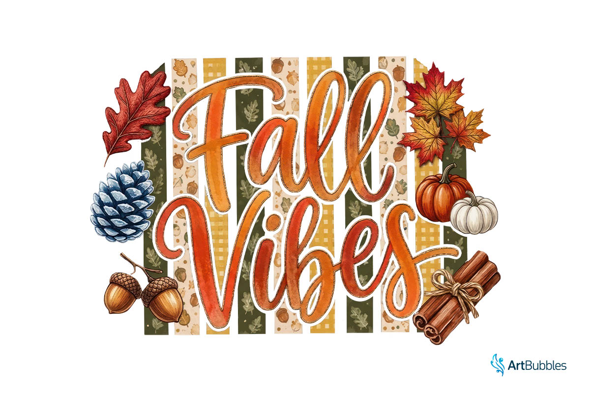 Striped Fall Vibes PNG Sublimation
