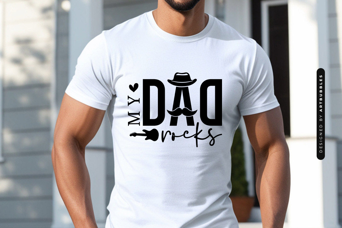 My Dad Rocks - Father's Day Shirt Design SVG Shirt Mockup Image.jpg