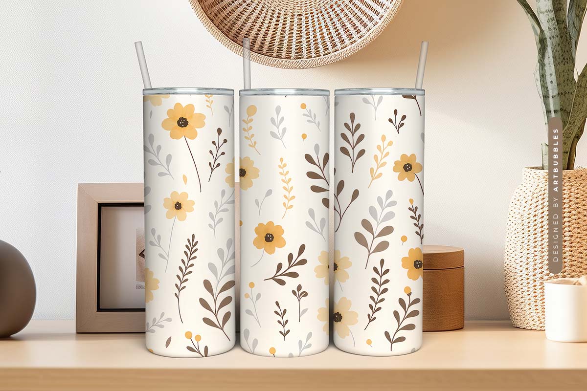 Boho Wild Flower Tumbler Wrap Sublimation Image 2.jpg