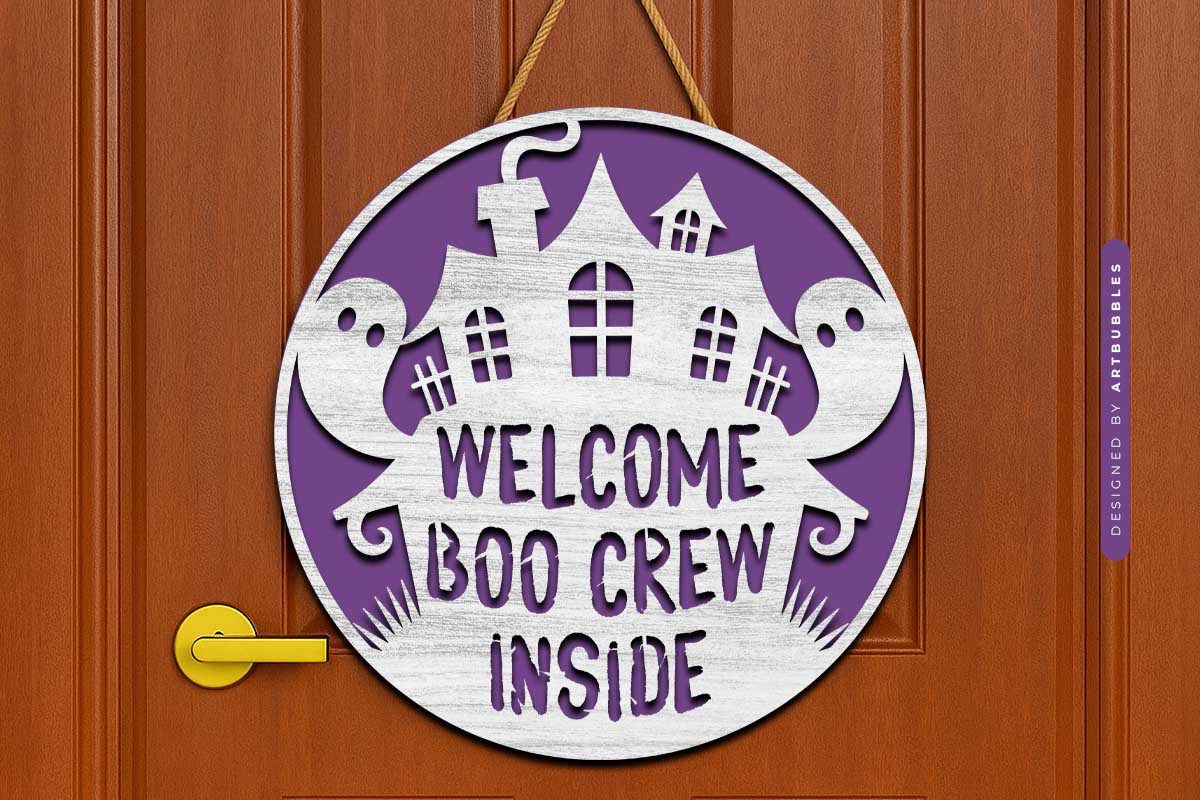 Welcome Boo Crew Inside - Door Hanger Halloween SVG Image 3.jpg