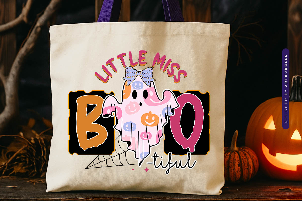 Little Miss Boo-tiful - Girl Halloween Sublimation T-shirt Mockup Image.jpg